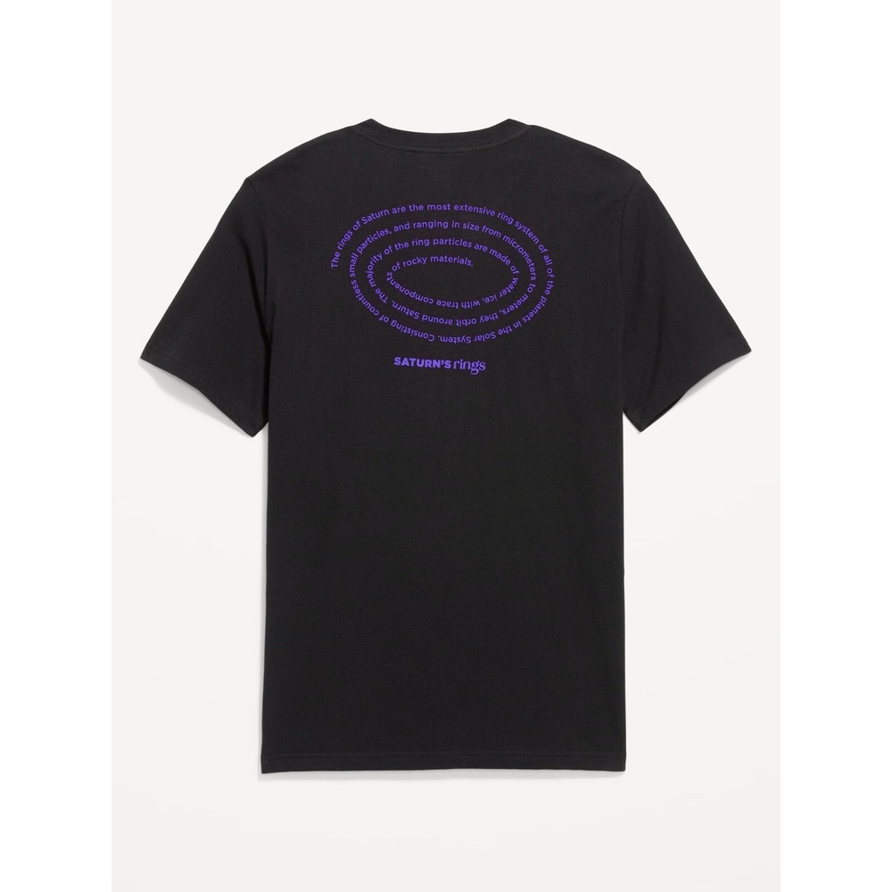 Old Navy Men's Graphic T-Shirt Saturn's Rings - Black - XXXL‎ Tall - #483851